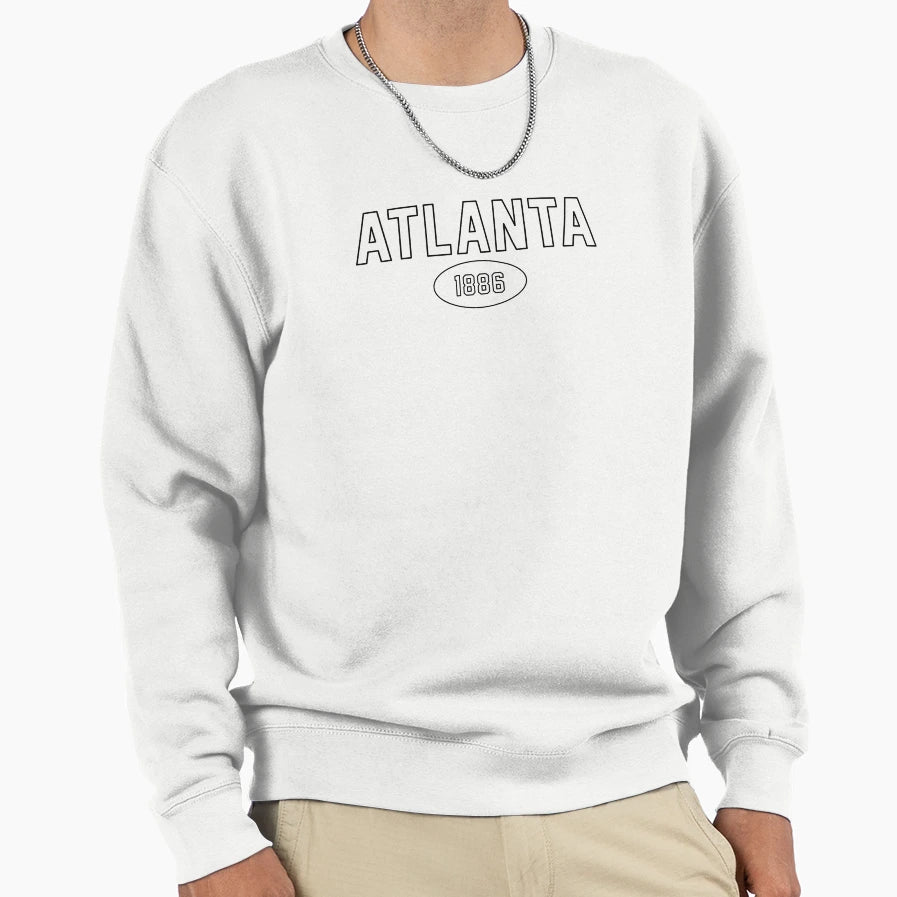 Atlanta 1886 Black Outline Sweatshirt - Minimalist Print Unisex - T-Shirt, Sweatshirt, Hoodie
