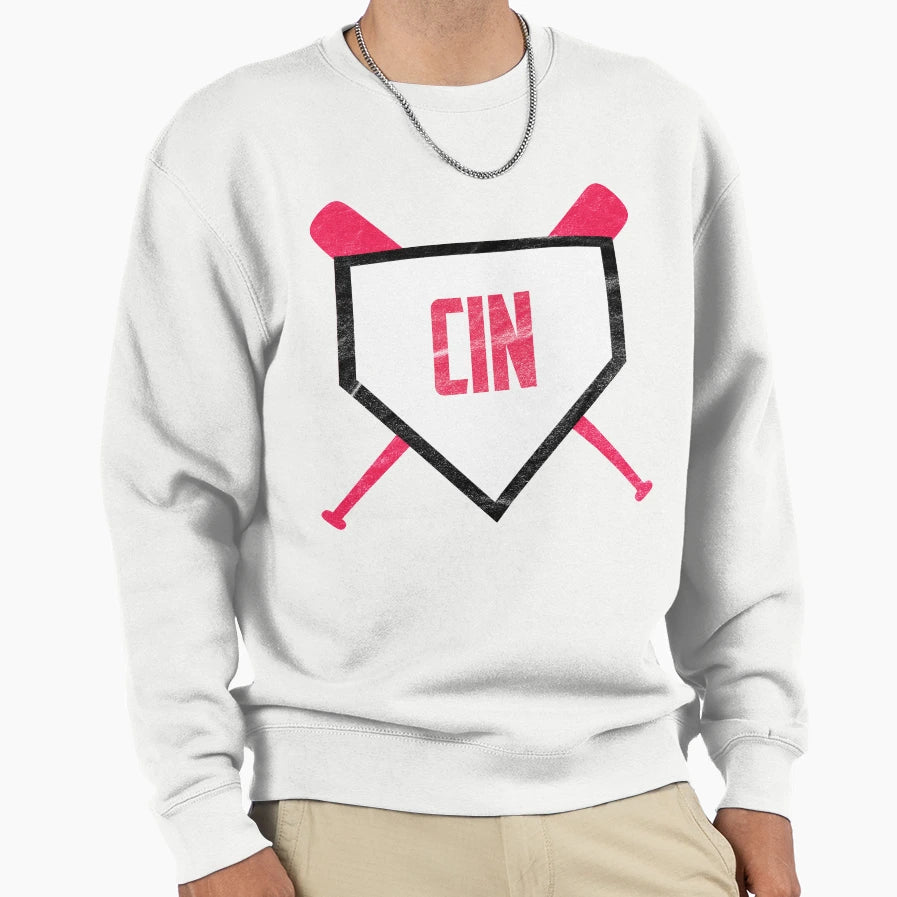 Cincinnati Abbreviation Baseball Sweatshirt - Aesthetic Graphic Unisex - T-Shirt, Sweatshirt, Hoodie