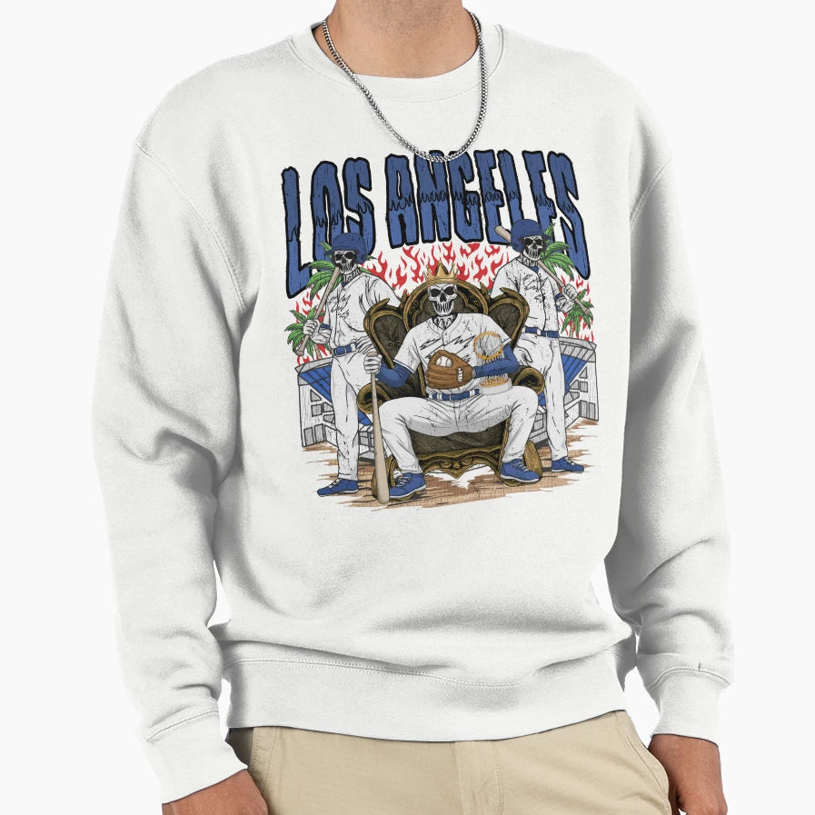 Los Angeles Baseball Skull Sweatshirt - Fun Novelty Design Men Women - T-Shirt, Sweatshirt, Hoodie