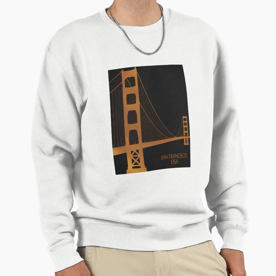 Golden Gate Bridge San Francisco Usa Sweatshirt - Unique Graphic Unisex - T-Shirt, Sweatshirt, Hoodie