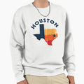 Houston Texas Map Distressed Baseball Sweatshirt - Graphic Print Men Women - T-Shirt, Sweatshirt, Hoodie