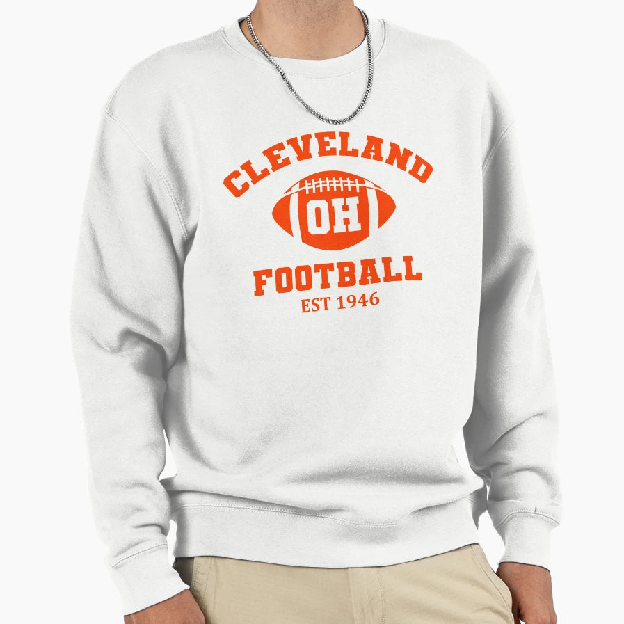 Cleveland Football Est 1946 Sweatshirt - Custom Art Print Unisex - T-Shirt, Sweatshirt, Hoodie