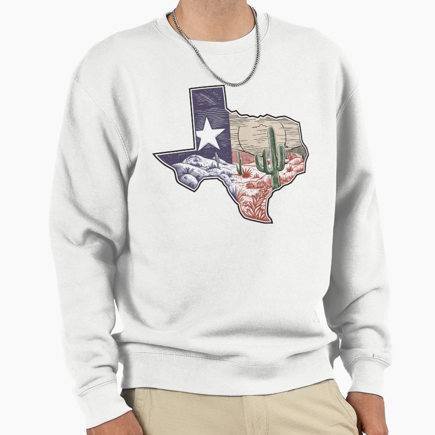Texas Flag Icon Color Sweatshirt - Trendy Graphic Men Women - T-Shirt, Sweatshirt, Hoodie