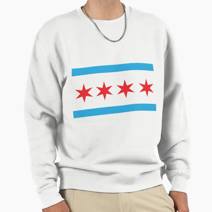 Chicago Flag Sweatshirt - Unique Graphic Men Women - T-Shirt, Sweatshirt, Hoodie
