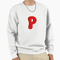 Bold Red 3D Letter P Playful Sweatshirt - Casual Everyday Wear Unisex - T-Shirt, Sweatshirt, Hoodie