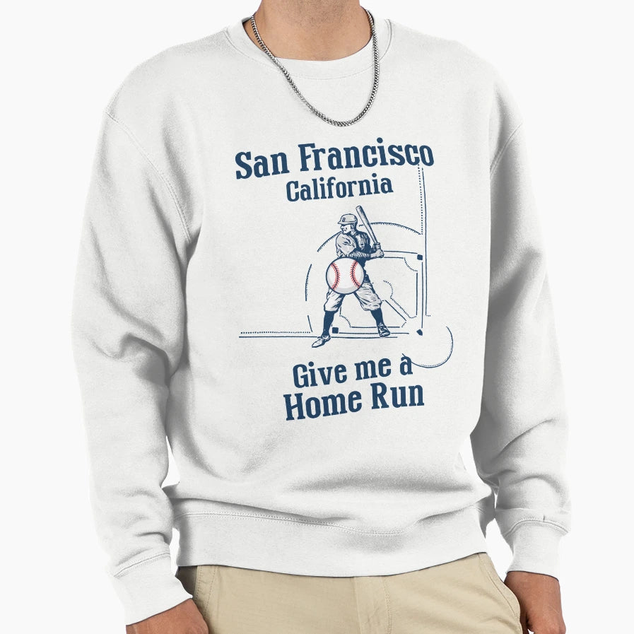 San Francisco California Baseball Sweatshirt - Minimalist Print Men Women - T-Shirt, Sweatshirt, Hoodie