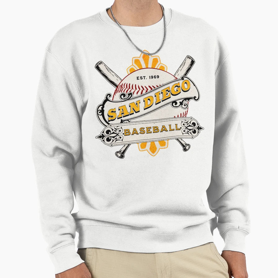 San Diego Baseball Sweatshirt - Streetwear Style for Adults - T-Shirt, Sweatshirt, Hoodie