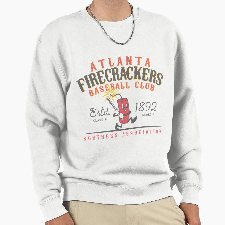 Atlanta Firecrackers Baseball Sweatshirt - Custom Art Print for Adults - T-Shirt, Sweatshirt, Hoodie