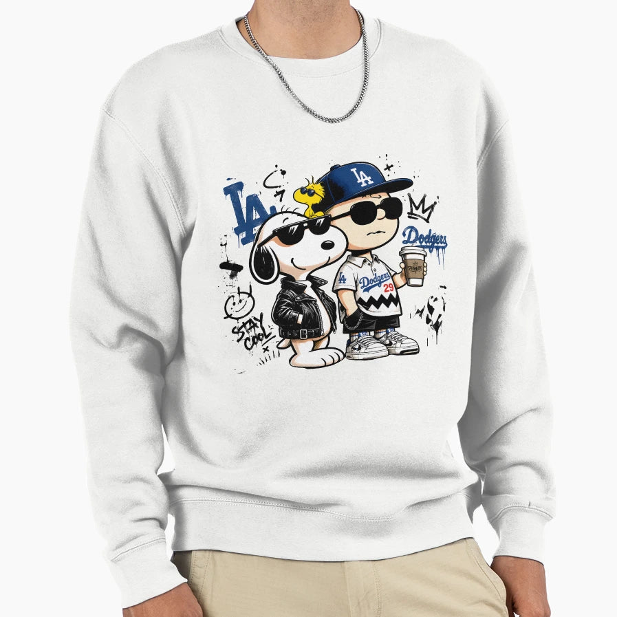 Snoopy Joe Urban Baseball Cartoon Sweatshirt - Streetwear Style Men Women - T-Shirt, Sweatshirt, Hoodie