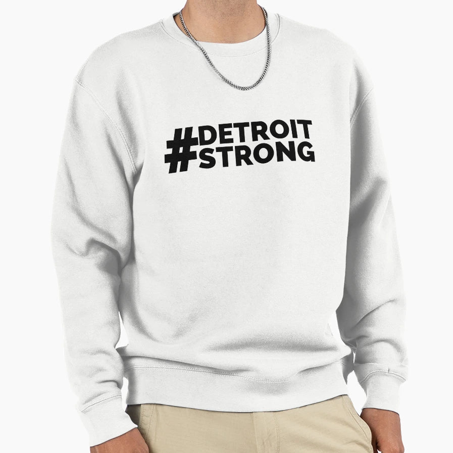 Detroitstrong Black Sweatshirt - Minimalist Print for Adults - T-Shirt, Sweatshirt, Hoodie