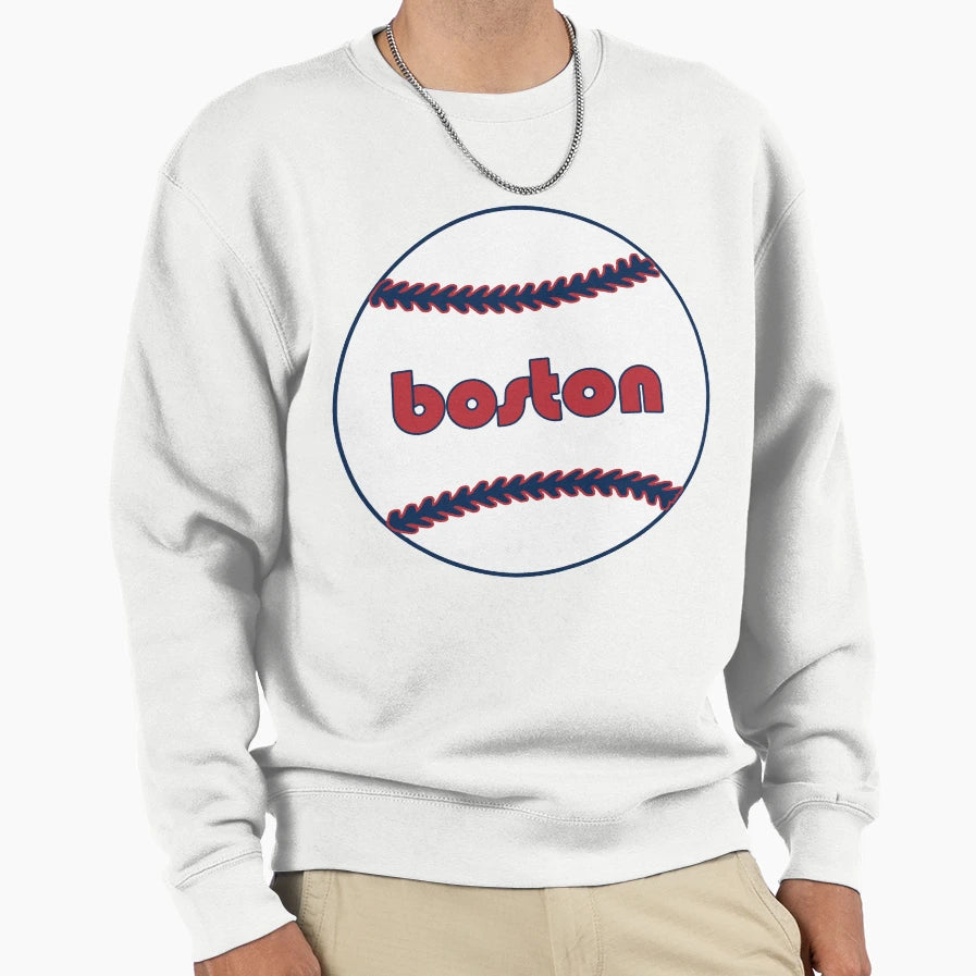 Boston Throwback Baseball Sweatshirt - Fun Novelty Design Men Women - T-Shirt, Sweatshirt, Hoodie