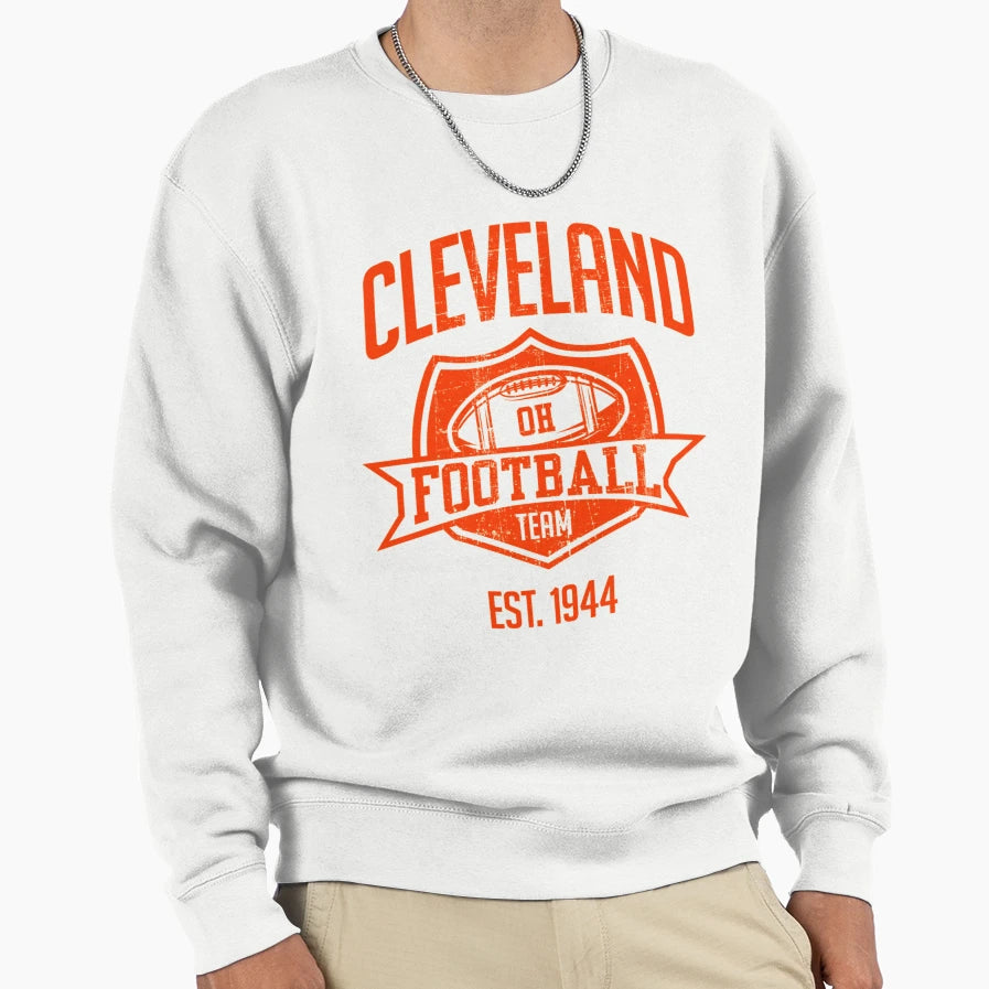 Cleveland Football Team Inspired Sweatshirt - Graphic Print Unisex - T-Shirt, Sweatshirt, Hoodie