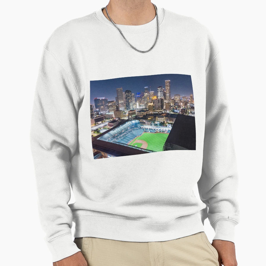 Houston Skyline Lit Up Night Sweatshirt - Casual Everyday Wear Unisex - T-Shirt, Sweatshirt, Hoodie