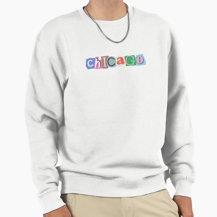 Chicago Letters Sweatshirt - Trendy Graphic Men Women - T-Shirt, Sweatshirt, Hoodie