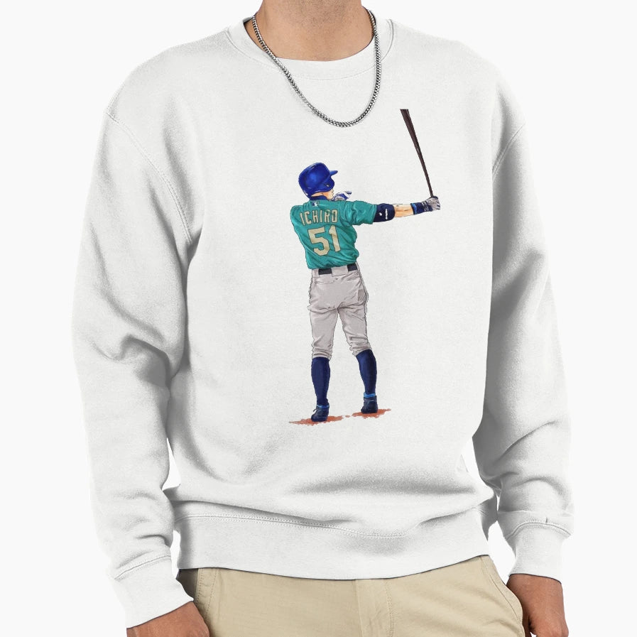 Baseball Art Ichiro Suzuki Stance Sweatshirt - Minimalist Print Unisex - T-Shirt, Sweatshirt, Hoodie