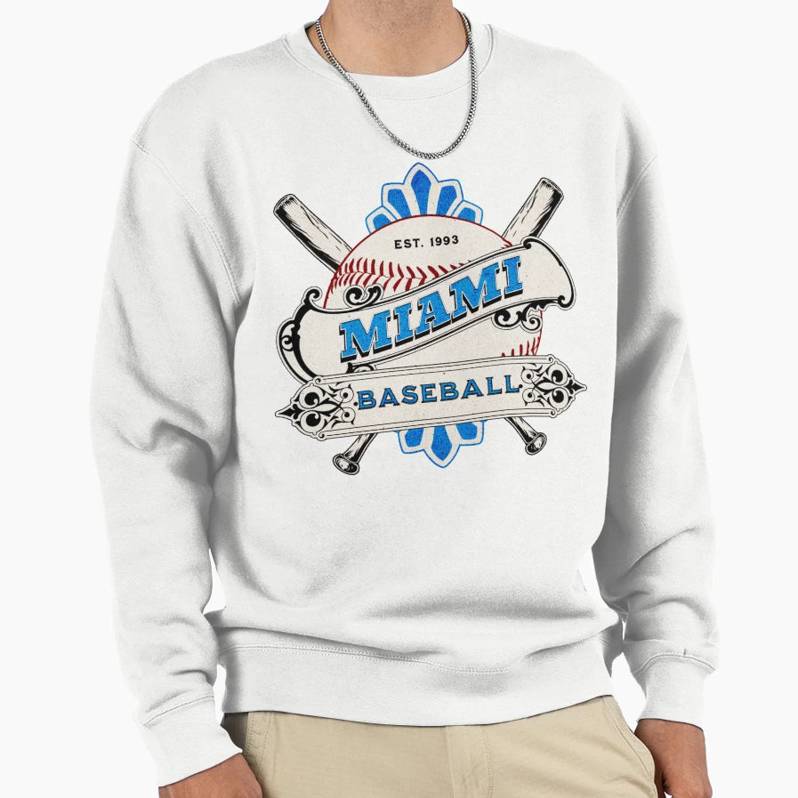 Miami Baseball Sweatshirt - Graphic Print for Adults - T-Shirt, Sweatshirt, Hoodie