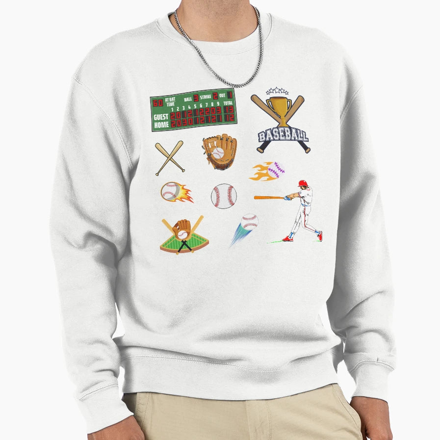 Illustrations That Baseball Fans Sweatshirt - Streetwear Style for Adults - T-Shirt, Sweatshirt, Hoodie