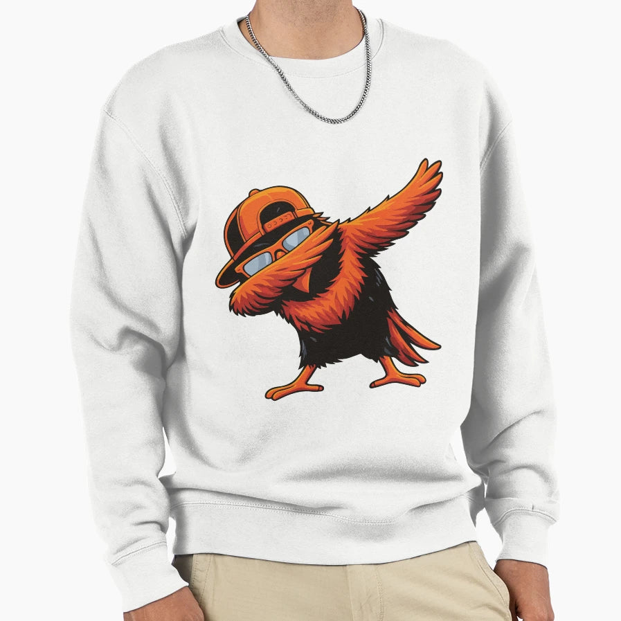 Dabbing Oriole Bird Funny Dance Sweatshirt - Graphic Print Men Women - T-Shirt, Sweatshirt, Hoodie
