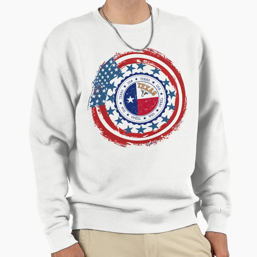 Texas Usa Stamp Lone Star State Sweatshirt - Aesthetic Graphic Men Women - T-Shirt, Sweatshirt, Hoodie