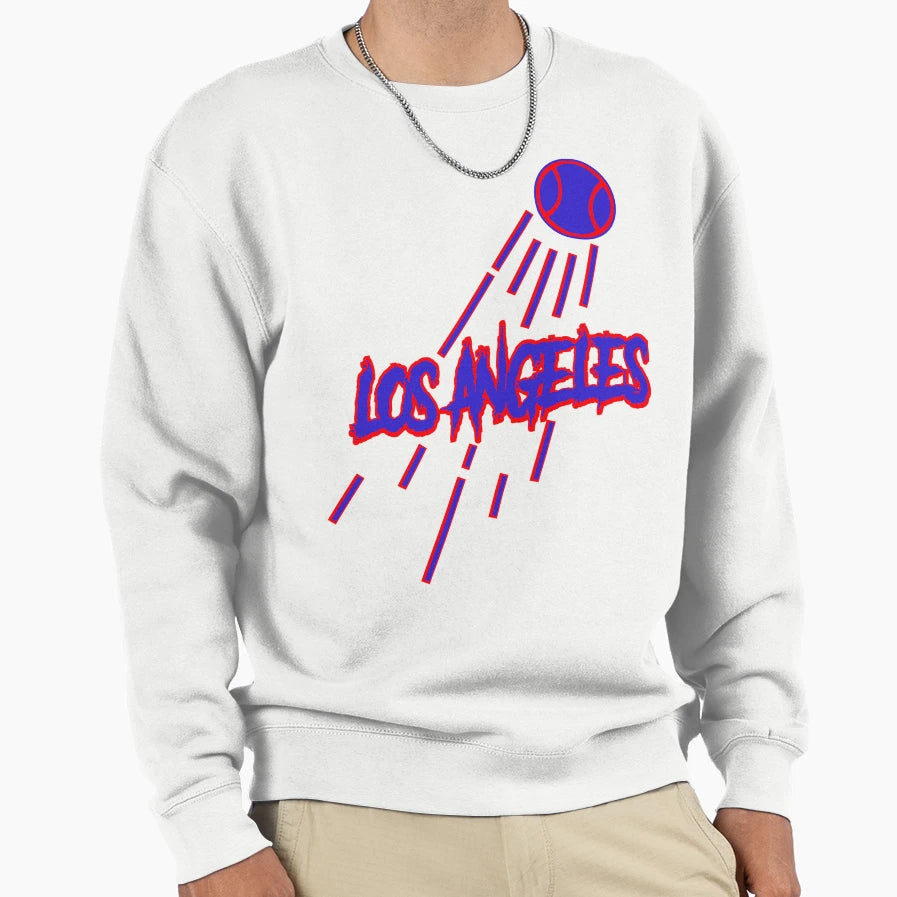 Los Angeles Baseball Redblue Sweatshirt - Custom Art Print Unisex - T-Shirt, Sweatshirt, Hoodie