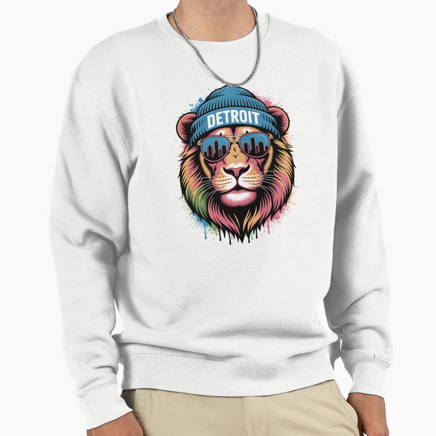 Detroit Lion Sweatshirt - Fun Novelty Design for Adults - T-Shirt, Sweatshirt, Hoodie