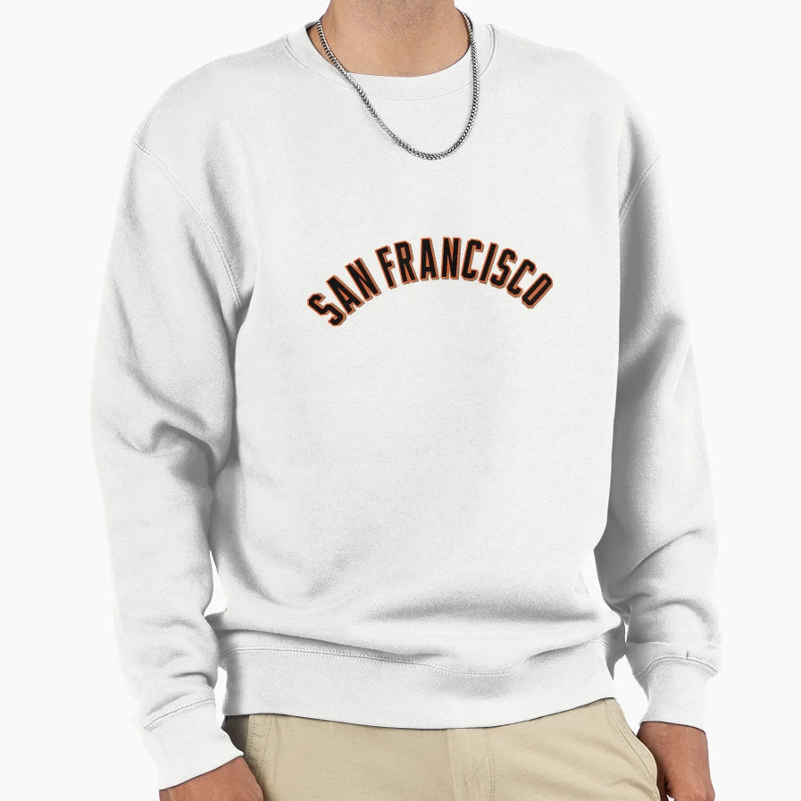 San Francisco Orange Script Baseball Sweatshirt - Minimalist Print Unisex - T-Shirt, Sweatshirt, Hoodie