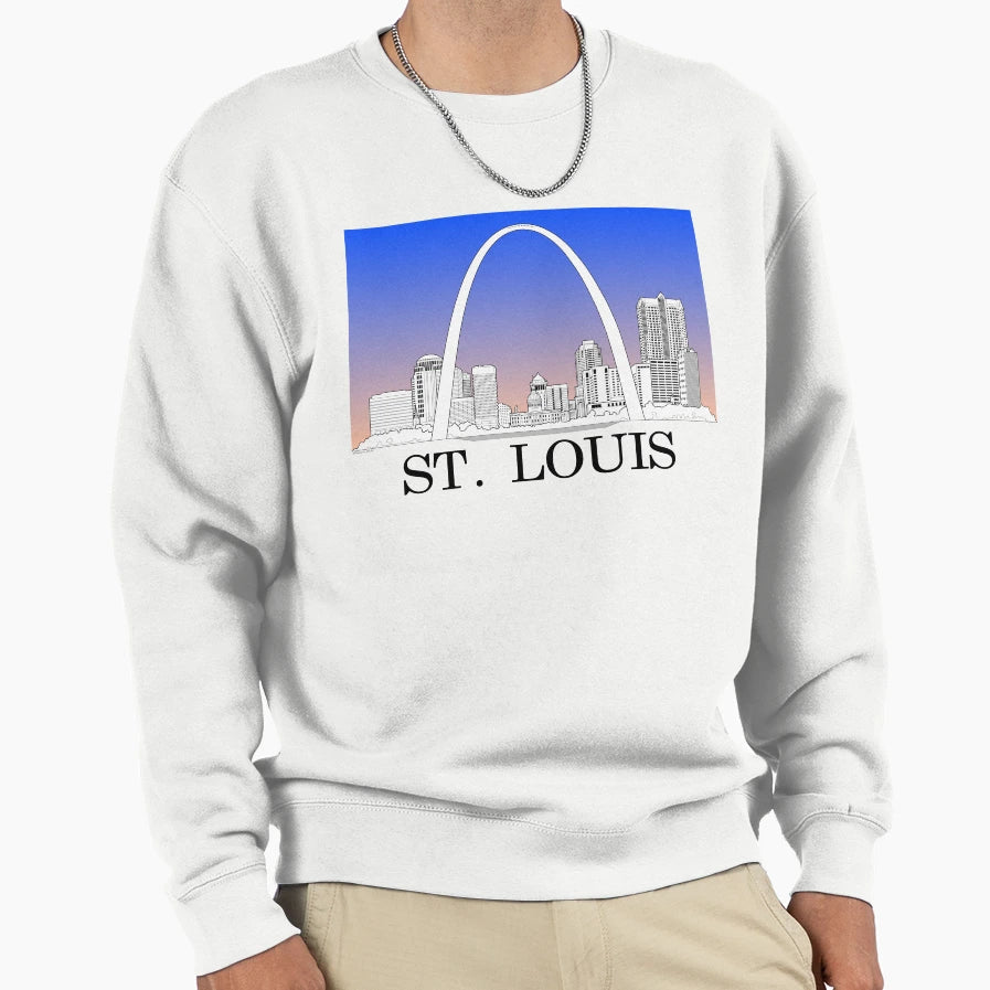 Downtown St Louis City River Front Sweatshirt - Minimalist Print Men Women - T-Shirt, Sweatshirt, Hoodie