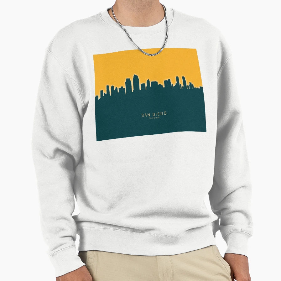 San Diego California Skyline Sweatshirt - Minimalist Print Unisex - T-Shirt, Sweatshirt, Hoodie
