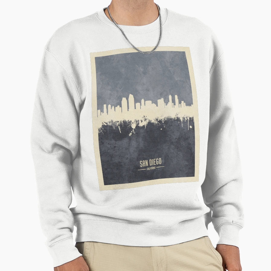 San Diego California Skyline Sweatshirt - Streetwear Style for Adults - T-Shirt, Sweatshirt, Hoodie