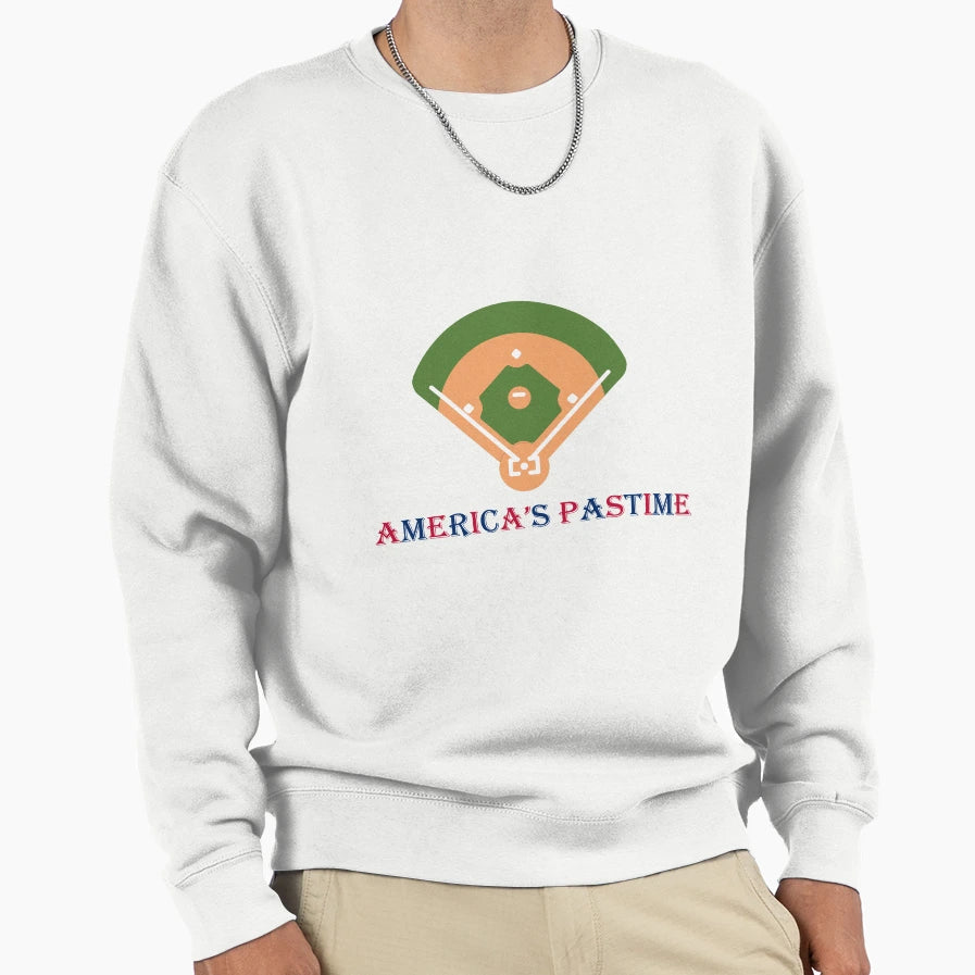 Baseball Americas Pastime Sweatshirt - Custom Art Print Men Women - T-Shirt, Sweatshirt, Hoodie