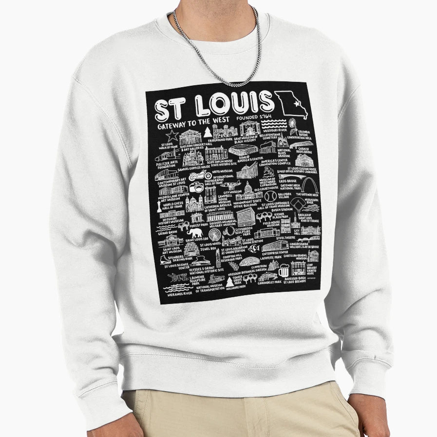 St Louis Map Sweatshirt - Aesthetic Graphic Unisex - T-Shirt, Sweatshirt, Hoodie