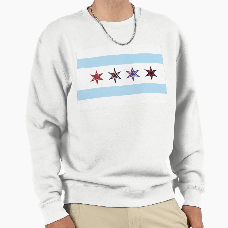 Chicago Sports Flag Sweatshirt - Aesthetic Graphic Men Women - T-Shirt, Sweatshirt, Hoodie