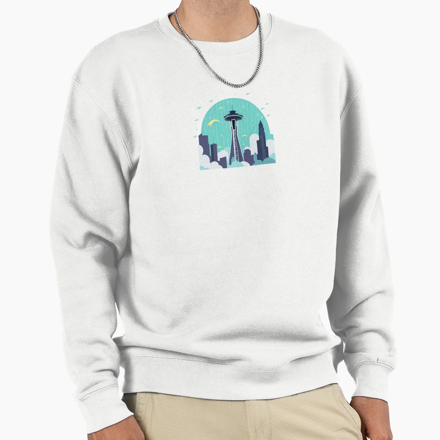 Rainy Day Seattle Sweatshirt - Aesthetic Graphic for Adults - T-Shirt, Sweatshirt, Hoodie