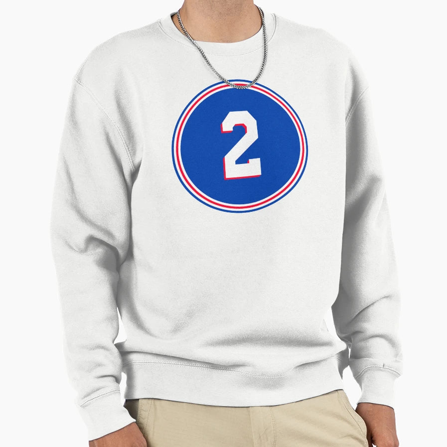 Moses Malone Number 2 Jersey Sweatshirt - Casual Everyday Wear Unisex - T-Shirt, Sweatshirt, Hoodie