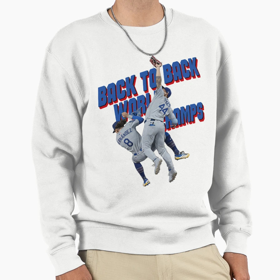 Baseball Champions Back To Back Sweatshirt - Graphic Print for Adults - T-Shirt, Sweatshirt, Hoodie