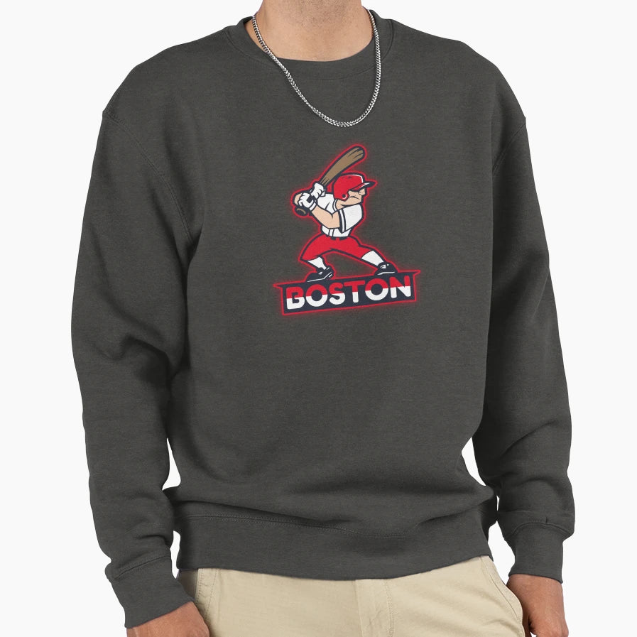 Boston Baseball Sweatshirt - Minimalist Print Men Women - T-Shirt, Sweatshirt, Hoodie