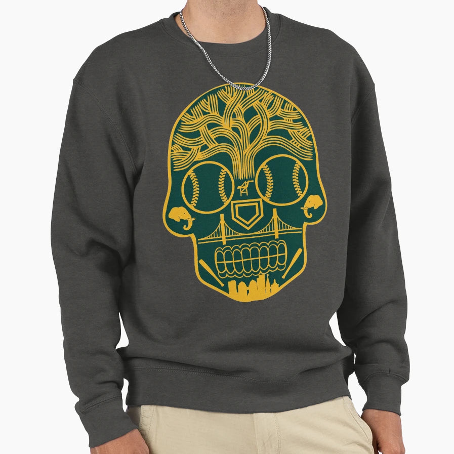 Oakland Sugar Skull Sweatshirt - Minimalist Print Unisex - T-Shirt, Sweatshirt, Hoodie
