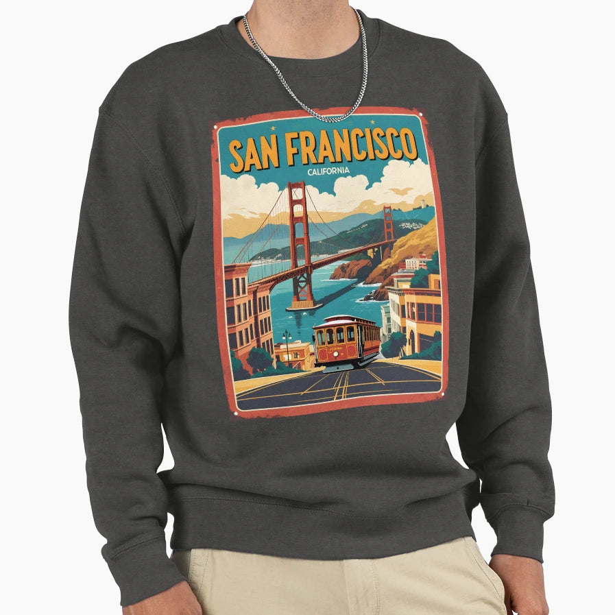 San Francisco California Sweatshirt - Trendy Graphic Men Women - T-Shirt, Sweatshirt, Hoodie