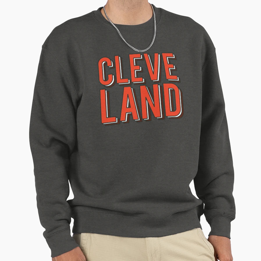 Cleveland Stacked Browns Theme Sweatshirt - Custom Art Print for Adults - T-Shirt, Sweatshirt, Hoodie