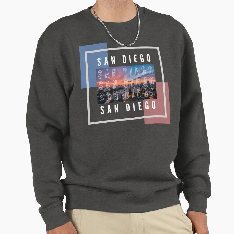 San Diego Sunset Sweatshirt - Minimalist Print for Adults - T-Shirt, Sweatshirt, Hoodie