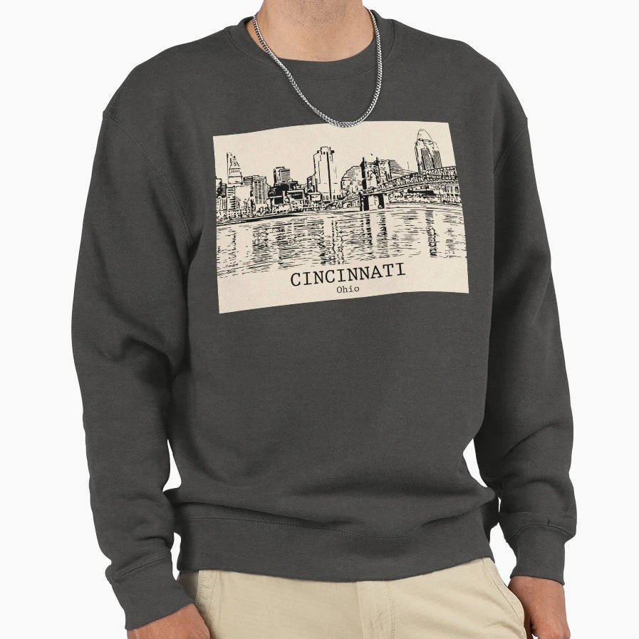 Cincinnati Ohio Sweatshirt - Streetwear Style for Adults - T-Shirt, Sweatshirt, Hoodie