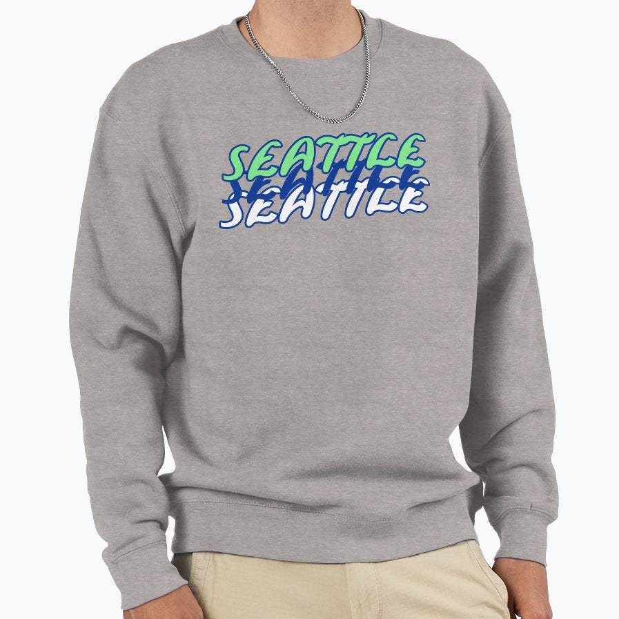 Seattle Washington Usa Green Sweatshirt - Casual Everyday Wear for Adults - T-Shirt, Sweatshirt, Hoodie