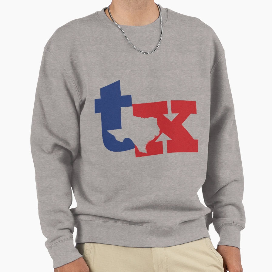 Tx Blue Red Sweatshirt - Custom Art Print Unisex - T-Shirt, Sweatshirt, Hoodie