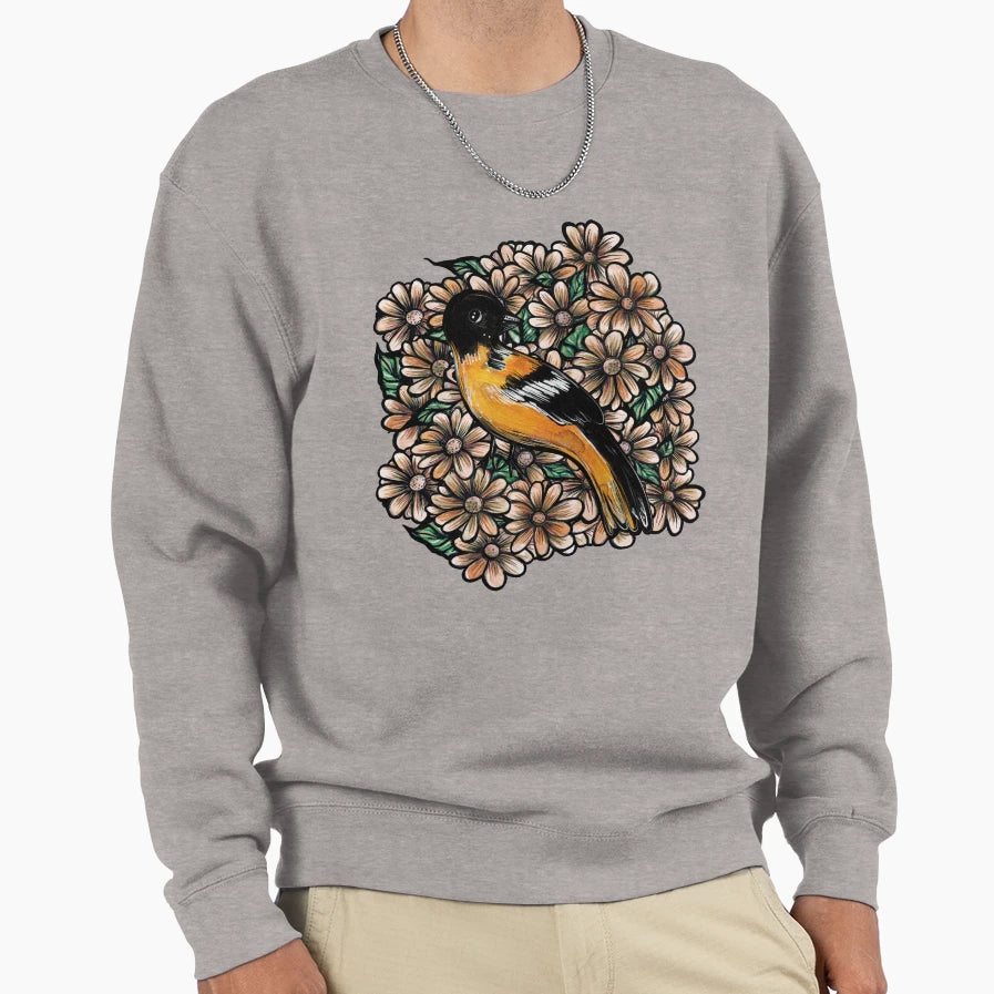 Oriole Art Bird Nerd Designs Sweatshirt - Minimalist Print Unisex - T-Shirt, Sweatshirt, Hoodie