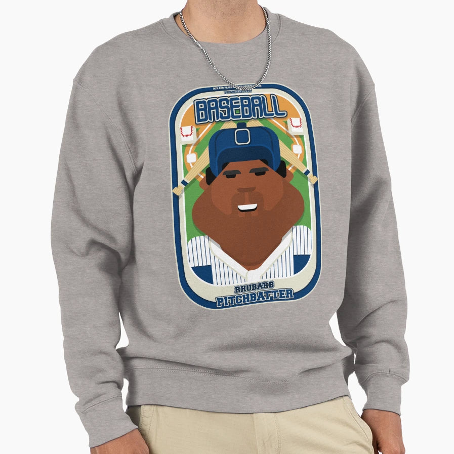 Baseball Blue Pinstripes Sweatshirt - Fun Novelty Design for Adults - T-Shirt, Sweatshirt, Hoodie