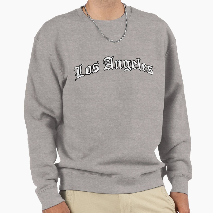 Los Angeles White Sweatshirt - Fun Novelty Design Men Women - T-Shirt, Sweatshirt, Hoodie