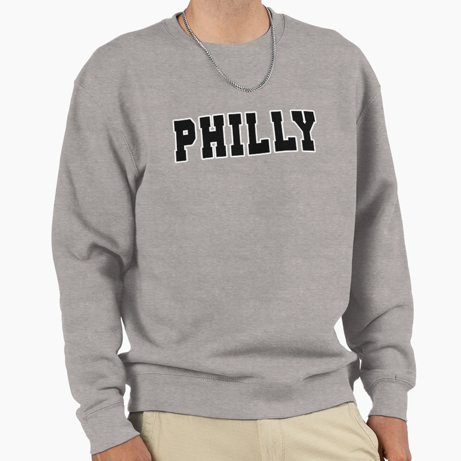 Philly Text Black Sweatshirt - Streetwear Style Unisex - T-Shirt, Sweatshirt, Hoodie