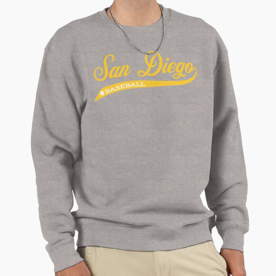 Script San Diego Baseball Sweatshirt - Casual Everyday Wear for Adults - T-Shirt, Sweatshirt, Hoodie