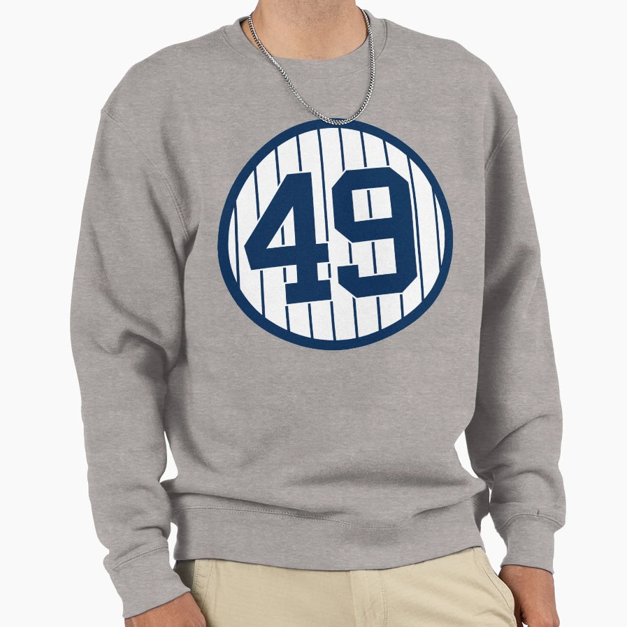 Ron Guidry 49 Jersey Number Sweatshirt - Custom Art Print for Adults - T-Shirt, Sweatshirt, Hoodie