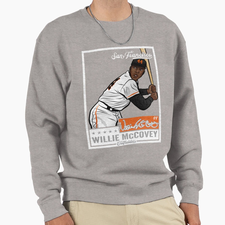 Willie Mccovey Throwback Card Sweatshirt - Fun Novelty Design for Adults - T-Shirt, Sweatshirt, Hoodie